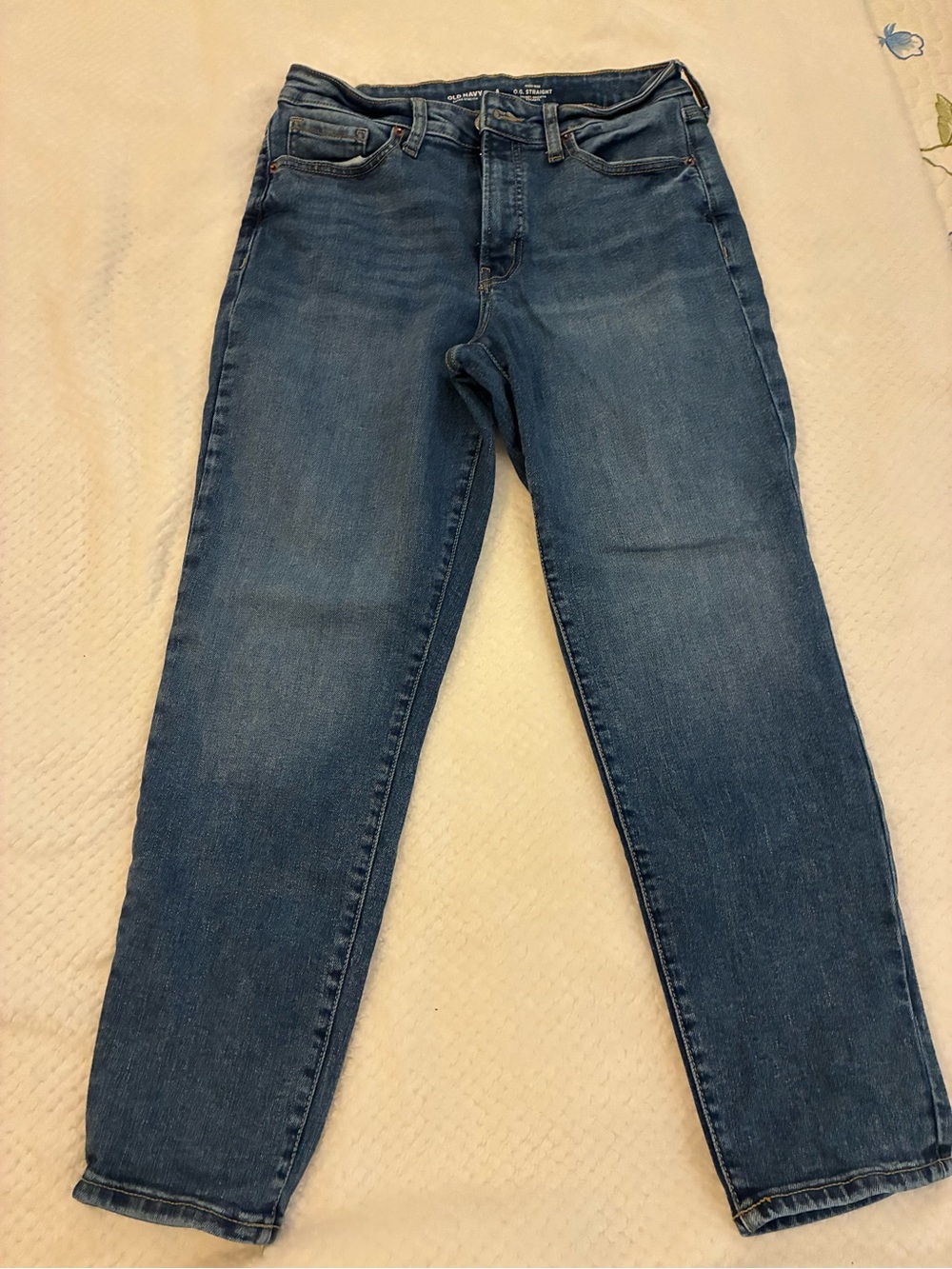Old Navy Women’s Size 6 Short Blue Extra Stretch High Rise Straight Jeans